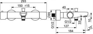 SCALIDO-Wannenthermostat D1 Aufputz verchromt – Bild 2