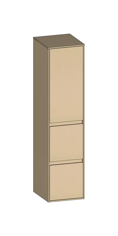 SCALIDO-Mittelschr. SLIM 320x1330x350mm Tür oben rechts 2 Auszüge Farbvar K/K/K