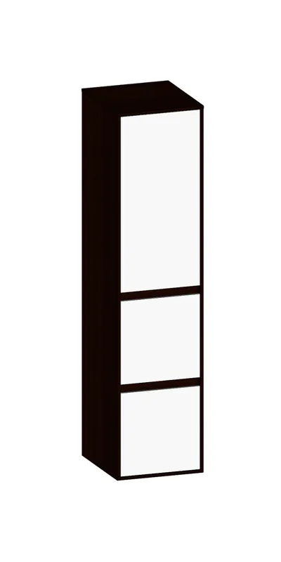 SCALIDO-Mittelschr. SLIM 320x1330x350mm Tür oben links 2 Auszüge Farbvar W/E/E
