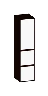 SCALIDO-Mittelschr. SLIM 320x1330x350mm Tür oben links 2 Auszüge Farbvar W/E/E