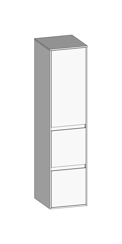 SCALIDO-Mittelschr. SLIM 320x1330x350mm Tür oben rechts 2 Auszüge Farbvar W/W/W