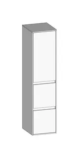 SCALIDO-Mittelschr. SLIM 320x1330x350mm Tür oben links 2 Auszüge Farbvar W/W/W