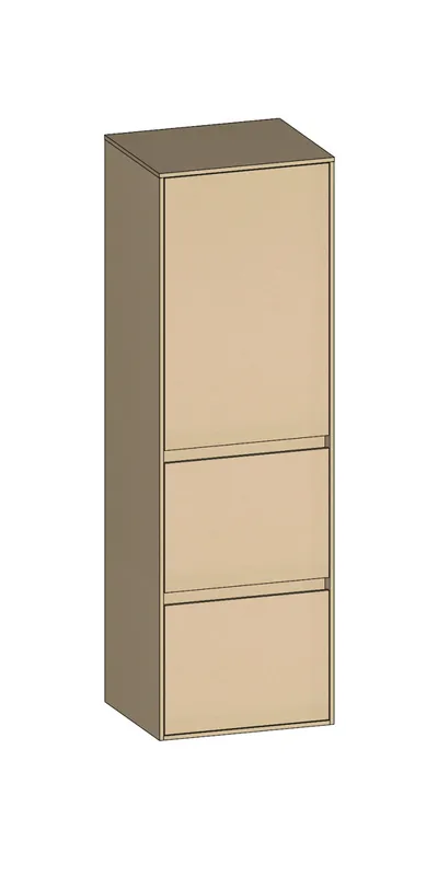 SCALIDO-Mittelschr. SLIM 420x1330x350mm Tür oben links 2 Auszüge Farbvar K/K/K