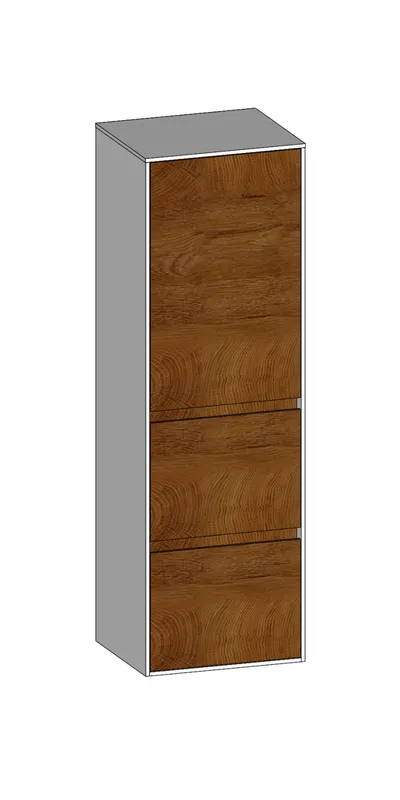 SCALIDO-Mittelschr. SLIM 420x1330x350mm Tür oben links 2 Auszüge Farbvar S/W/S
