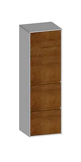 SCALIDO-Mittelschr. SLIM 420x1330x350mm Tür oben links 2 Auszüge Farbvar S/W/S