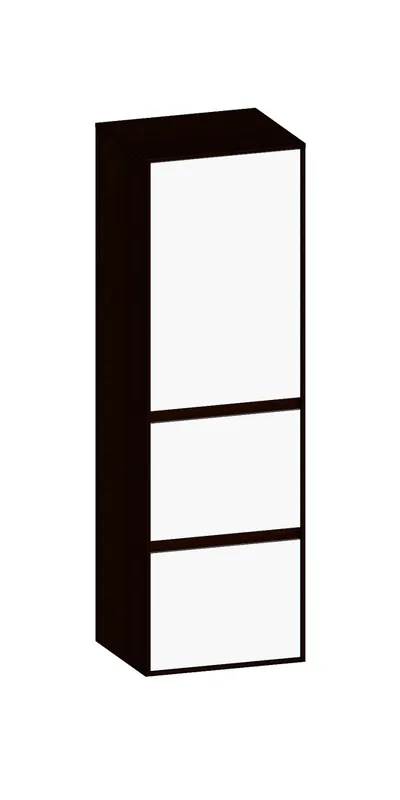 SCALIDO-Mittelschr. SLIM 420x1330x350mm Tür oben rechts 2 Auszüge Farbvar W/E/E