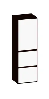 SCALIDO-Mittelschr. SLIM 420x1330x350mm Tür oben links 2 Auszüge Farbvar W/E/E
