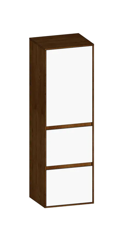 SCALIDO-Mittelschr. SLIM 420x1330x350mm Tür oben links 2 Auszüge Farbvar W/S/S