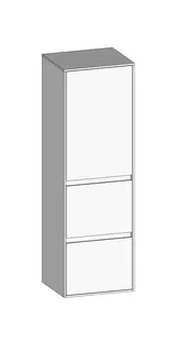 SCALIDO-Mittelschr. SLIM 420x1330x350mm Tür oben links 2 Auszüge Farbvar W/W/W