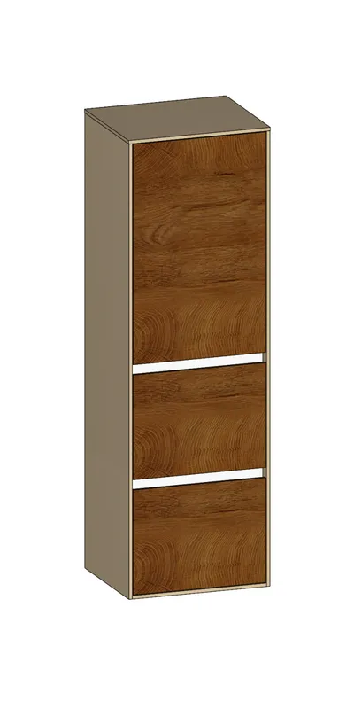 SCALIDO-Mittelschr. SLIM 420x1330x350mm Tür oben rechts 2 Auszüge Farbvar Sond.