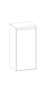 SCALIDO-Mittelschrank KP 420x850x350mm 1 Tür links Farbvariante S/S/S – Bild 2