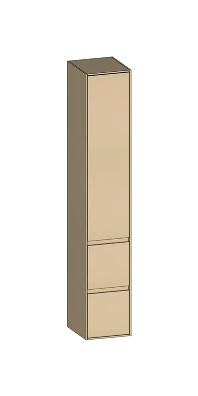 SCALIDO-Hochschrank SLIM 320x1830x350mm 1 Tür links 2 Auszüge Farbvar. K/K/K