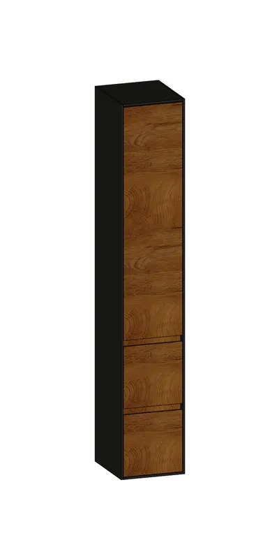 SCALIDO-Hochschrank SLIM 320x1830x350mm 1 Tür links 2 Auszüge Farbvar. S/A/S
