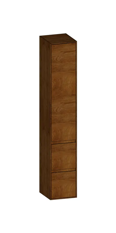 SCALIDO-Hochschrank SLIM 320x1830x350mm 1 Tür links 2 Auszüge Farbvar. S/S/S