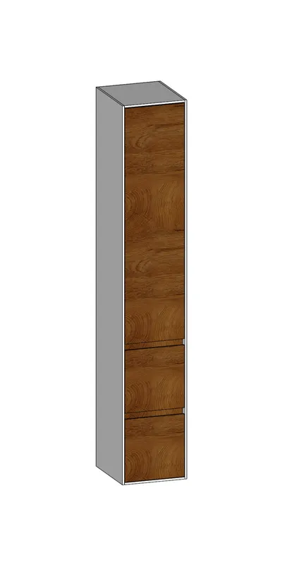 SCALIDO-Hochschrank SLIM 320x1830x350mm 1 Tür links 2 Auszüge Farbvar. S/W/S