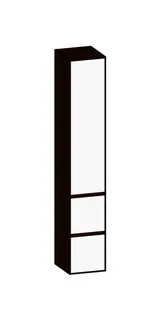 SCALIDO-Hochschrank SLIM 320x1830x350mm 1 Tür links 2 Auszüge Farbvar. W/E/E