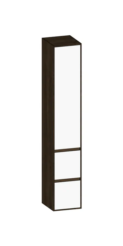 SCALIDO-Hochschrank SLIM 320x1830x350mm 1 Tür rechts 2 Auszüge Farbvar. W/N/N
