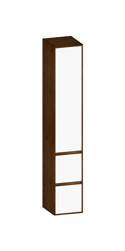 SCALIDO-Hochschrank SLIM 320x1830x350mm 1 Tür links 2 Auszüge Farbvar. W/S/S