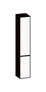 SCALIDO-Hochschrank SLIM 320x1830x350mm 2 Türen links 4 Glaseinl. Farbvar. W/E/E