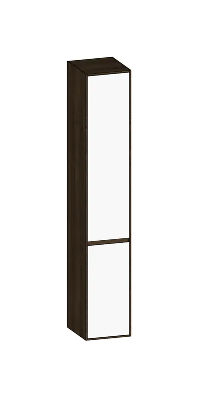 SCALIDO-Hochschrank SLIM 320x1830x350mm 2 Türen links 4 Glaseinl. Farbvar. W/N/N