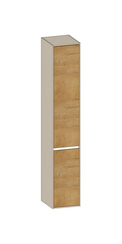 SCALIDO-Hochschrank SLIM 320x1830x350mm 2 Türen rechts 4 Glaseinl Farbvar Sonder