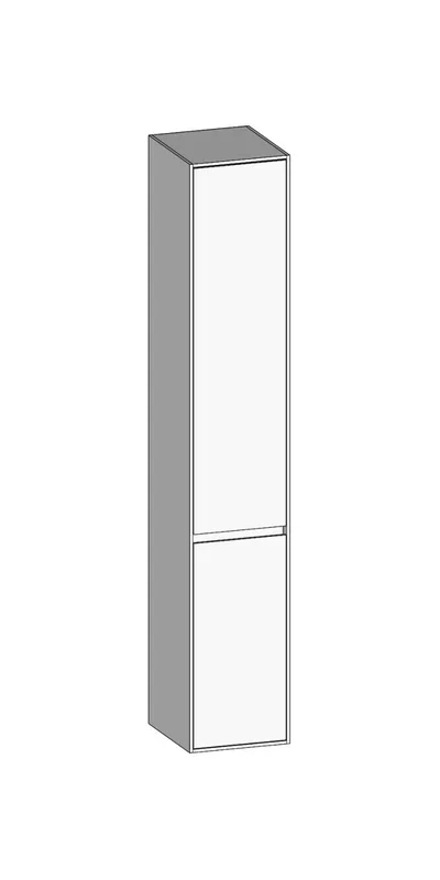 SCALIDO-Hochschrank SLIM 320x1830x350mm 2 Türen rechts 4 Glaseinl Farbvar. W/W/W