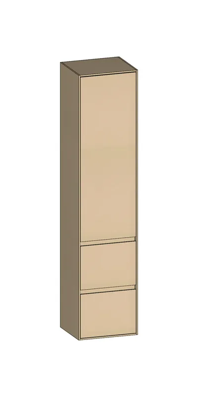 SCALIDO-Hochschrank SLIM 420x1830x350mm 1 Tür rechts 2 Auszüge Farbvar. K/K/K