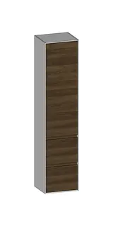 SCALIDO-Hochschrank SLIM 420x1830x350mm 1 Tür links 2 Auszüge Farbvar. N/W/N