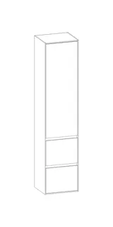 SCALIDO-Hochschrank SLIM 420x1830x350mm 1 Tür links 2 Auszüge Farbvar. N/W/N – Bild 2
