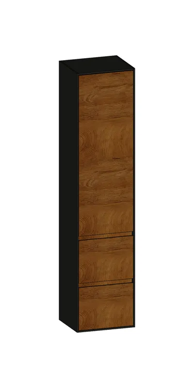 SCALIDO-Hochschrank SLIM 420x1830x350mm 1 Tür rechts 2 Auszüge Farbvar. S/A/S
