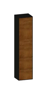 SCALIDO-Hochschrank SLIM 420x1830x350mm 1 Tür links 2 Auszüge Farbvar. S/A/S
