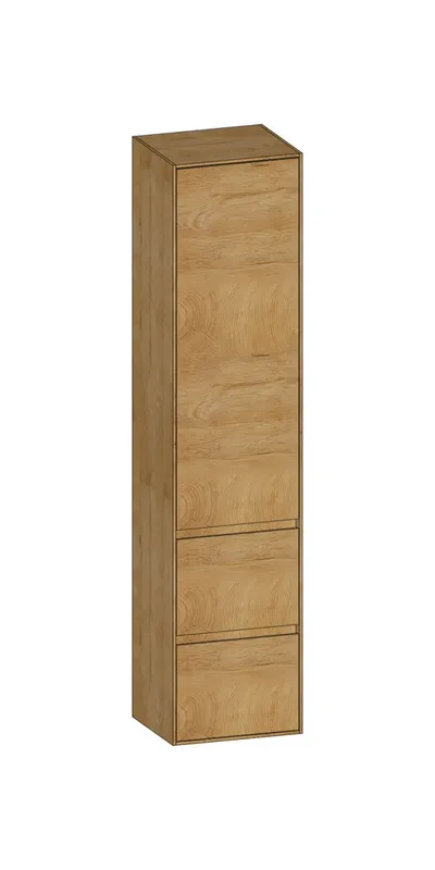 SCALIDO-Hochschrank SLIM 420x1830x350mm 1 Tür links 2 Auszüge Farbvar. S/S/S