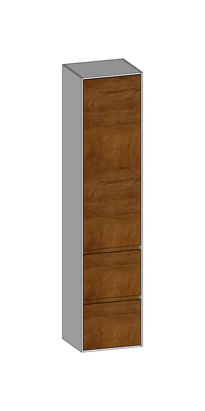 SCALIDO-Hochschrank SLIM 420x1830x350mm 1 Tür links 2 Auszüge Farbvar. S/W/S