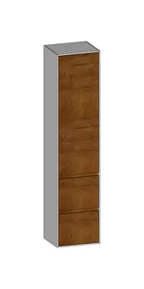 SCALIDO-Hochschrank SLIM 420x1830x350mm 1 Tür links 2 Auszüge Farbvar. S/W/S