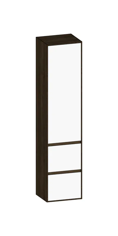 SCALIDO-Hochschrank SLIM 420x1830x350mm 1 Tür links 2 Auszüge Farbvar. W/N/N