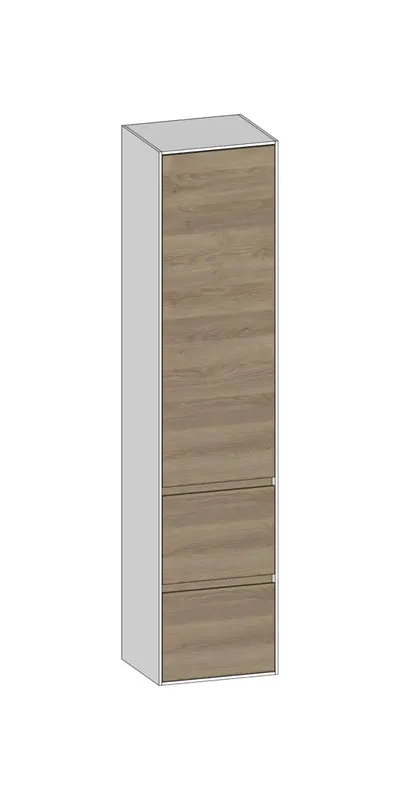 SCALIDO-Hochschrank SLIM 420x1830x350mm 1 Tür rechts 2 Auszüge Farbvar. N/W/N