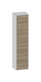 SCALIDO-Hochschrank SLIM 420x1830x350mm 1 Tür rechts 2 Auszüge Farbvar. N/W/N