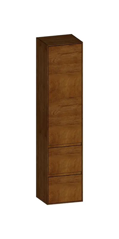 SCALIDO-Hochschrank SLIM 420x1830x350mm 1 Tür rechts 2 Auszüge Farbvar. S/S/S