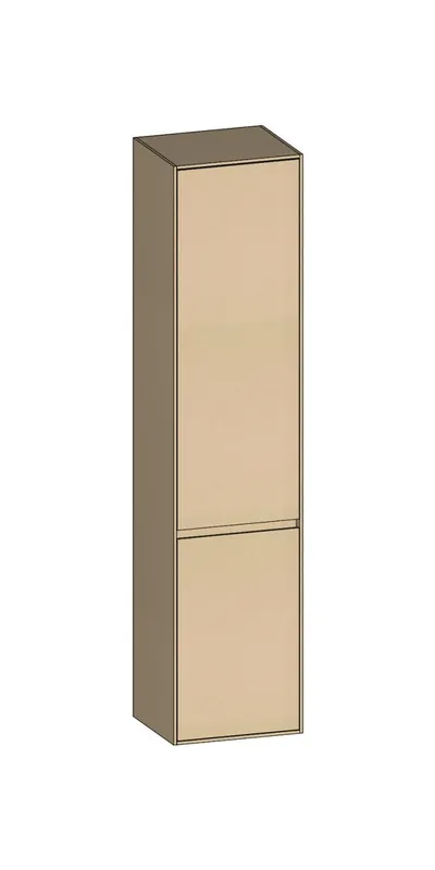 SCALIDO-Hochschrank SLIM 420x1830x350mm 2 Türen rechts 4 Glaseinl Farbvar. K/K/K