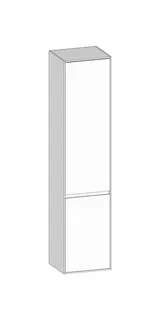 SCALIDO-Hochschrank SLIM 420x1830x350mm 2 Türen links 4 Glaseinl. Farbvar. W/W/W