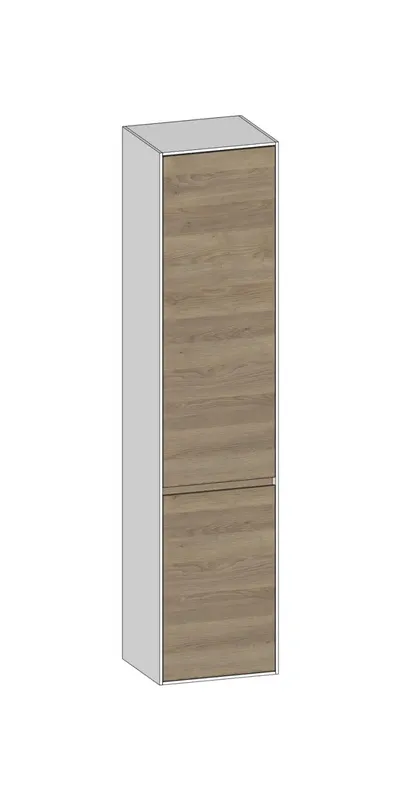 SCALIDO-Hochschrank SLIM 420x1830x350mm 2 Türen rechts 4 Glaseinl Farbvar. N/W/N
