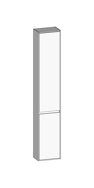 SCALIDO-Hochschrank komp. 320x1790x200mm 2 Türen links 4 Glaseinl. Farbvar. W/W/W