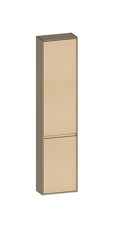 SCALIDO-Hochschrank komp. 420x1790x200mm 2 Türen links 4 Glaseinl. Farbvar. K/K/K