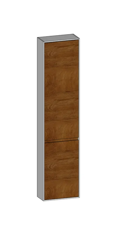 SCALIDO-Hochschrank komp. 420x1790x200mm 2 Türen links 4 Glaseinl. Farbvar. S/W/S