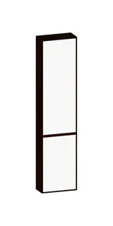 SCALIDO-Hochschrank komp. 420x1790x200mm 2 Türen links 4 Glaseinl. Farbvar. W/E/E