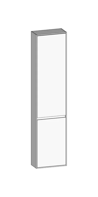 SCALIDO-Hochschrank komp. 420x1790x200mm 2 Türen links 4 Glaseinl. Farbvar. W/W/W