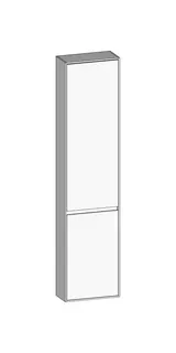 SCALIDO-Hochschrank komp. 420x1790x200mm 2 Türen links 4 Glaseinl. Farbvar. W/W/W