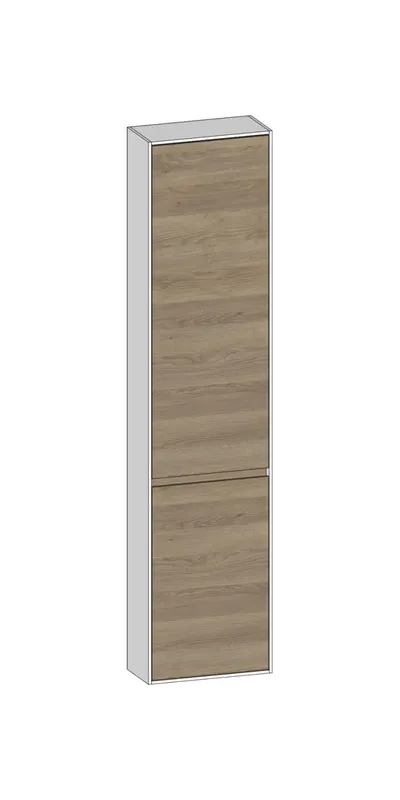 SCALIDO-Hochschrank komp. 420x1790x200mm 2 Türen rechts 4 Glaseinl Farbvar. N/W/N