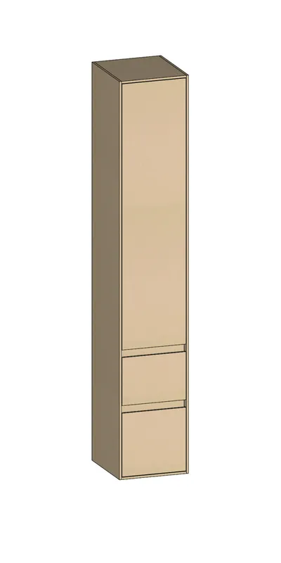 SCALIDO-Hochschrank zu KP 320x1790x350mm 1 Tür rechts 2 Auszüge Farbvariant K/K/K