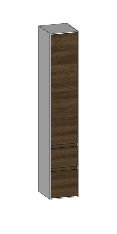 SCALIDO-Hochschrank zu KP 320x1790x350mm 1 Tür links 2 Auszüge Farbvariante N/W/N